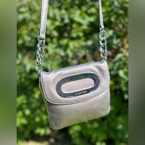 *SOLD* MICHAEL KORS Leather Metallic Berkley style Crossbody